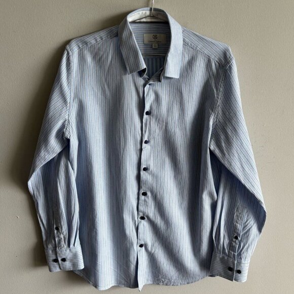 Christian Lacroix Men Long Sleeve With Collar Front Button Down Stripe Polo Shir - Picture 1 of 11